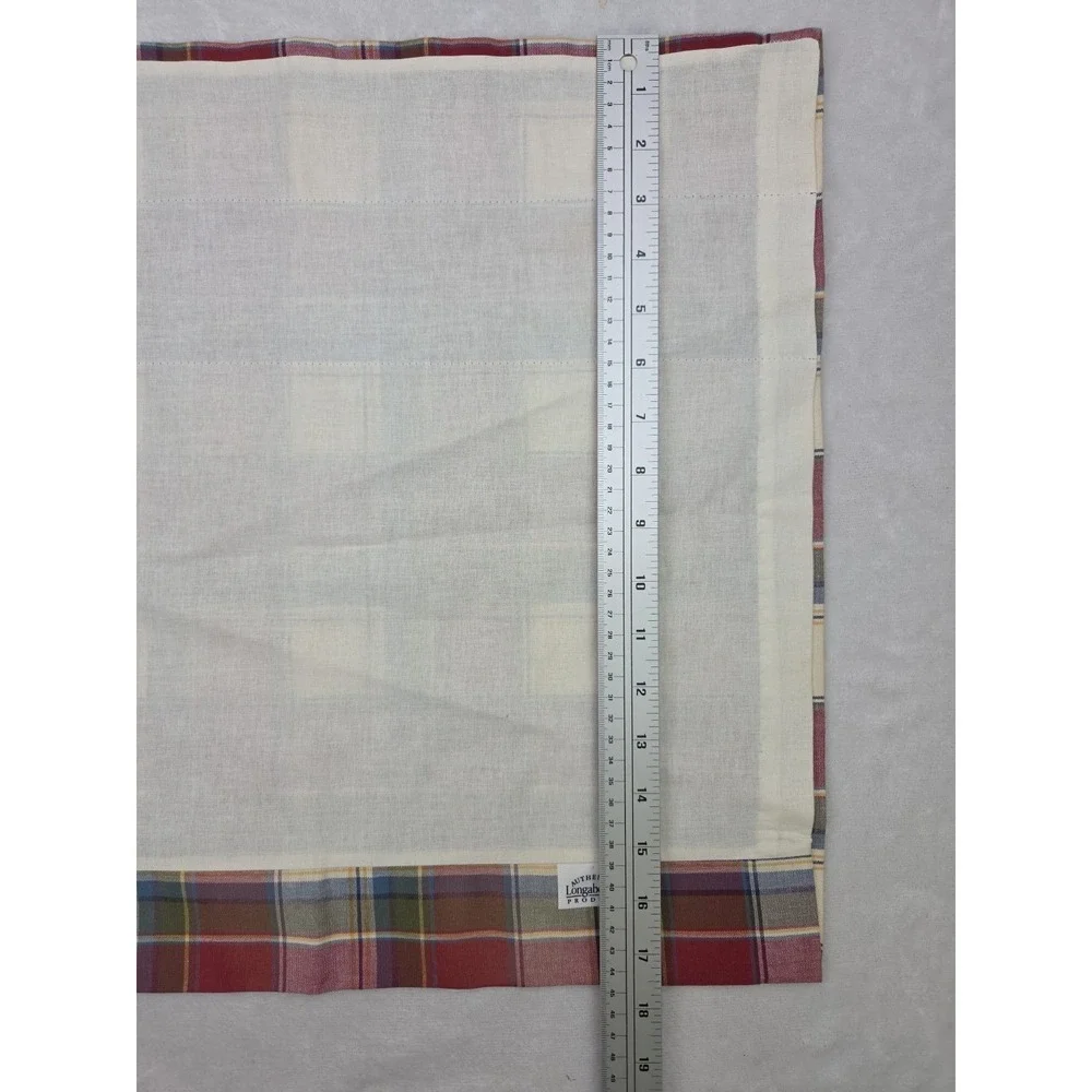 Longaberger Paprika Plaid Valances-set of 2 - 17.5 x 75